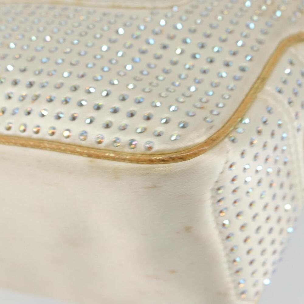CELINE Hand Bag Satin Beige Gold Auth gh992 - Picture 15 of 16